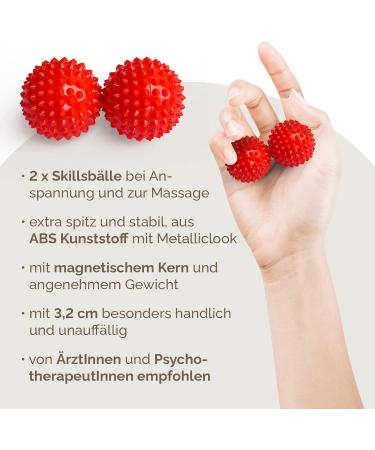 2x DBT Skills Hedgehog Ball - Magnetic Acupressure Stress Relief & Massage Tool (Red Matt 32mm) - Enhance Mobility & Concentration - Buy Online on GoSupps.com