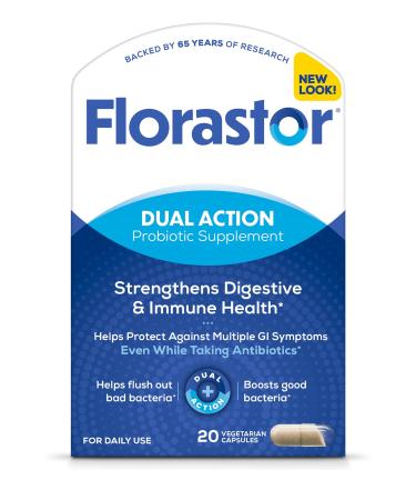 Florastor Probiotics for Digestive & Immune Health 20 Capsules Probiotics for Women & Men 1 Probiotic Worldwide Flush Out Bad Bacteria & Boost The Good with Our Strain Saccharomyces boulardii Unflavored 20 Count (Pack o