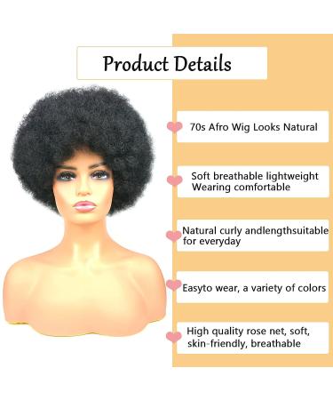 Fannace Afro Curly Wig for Women | Soft Natural Looking High Temperature Fiber Synthetic Afro Puff Wig - Perfect for Daily & Party Use | 1B Black - Buy Online on GoSupps.com