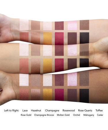 Jouer Rose Gold Palette - 7 Matte & 5 Metallic Eyeshadows - Long-Lasting, Crease-Resistant Formula - Cruelty, Gluten, Paraben & Talc Free - Buy Online on GoSupps.com