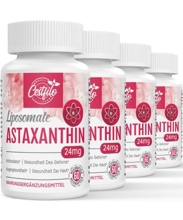 Cestfilo liposomal astaxanthin supplementary 24 mg maximum absorption natural antioxidants gluten-free genetic engineering free (240 pieces (4-pack)))
