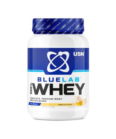 USN Blue Lab Whey Protein Powder: Vanilla - Whey Protein 908g - Post-Workout - Whey Isolate - Muscle Building Powder Supplement With Added BCAAs Vanilla 908 g (Pack of 1)