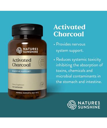Nature's Sunshine Activated Charcoal - 120 Capsules | Natural Detox Support - Buy Online on GoSupps.com