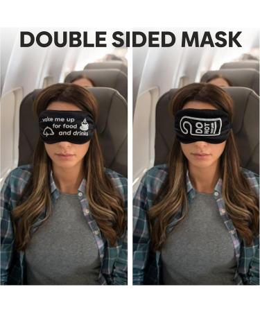 Double-Sided Silk Sleep Mask for Men & Women - Light Blocking Soft & Breathable Eye Mask for Travel | Do Not Disturb/Wake Me Up | Black Silk Eye Mask - Buy Online on GoSupps.com