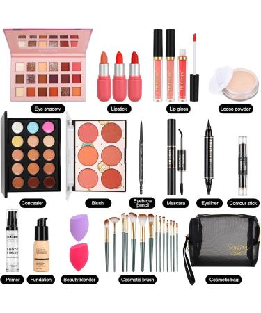 LYMYBETY Makeup Set - Portable Cosmetic Starter Kit with Storage Bag | Travel-Friendly Palette for Eyeshadow, Foundation, and Lip Gloss - Ideal for Teens & Adults (Style B) - Buy Online on GoSupps.com