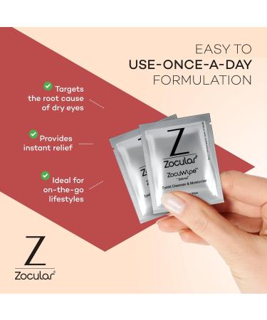 Zocuwipe Eyelid Wipes - Natural Okra Complex Eyelid Cleanser & Moisturizer for Dry Eye & Blepharitis | 40 Count - Buy Online on GoSupps.com