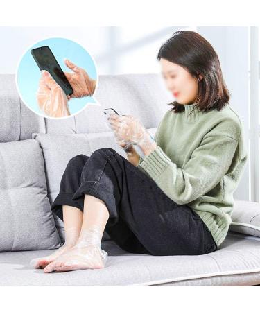 SelfTek 200Pcs Paraffin Wax Bath Liners for Pedicure Hot Spa Treatment - Disposable Plastic Hand & Foot Bags with Stickers - Buy Online on GoSupps.com