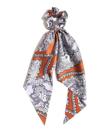 Satin Paisley Hair Scrunchies Set - 4pcs Long-Tail Hair Ribbons for Women and Girls | Summer Hair Ties and Styling Accessories - Buy Online on GoSupps.com