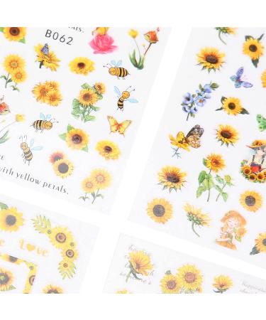 Nail Art Stickers Sunflower DIY Nail Art Stickers Appropriate Size Easy Use for Home for Nail Salon - Buy Online on GoSupps.com