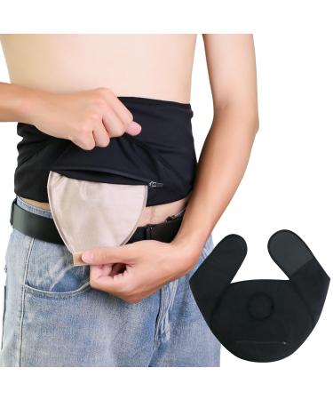 Ostomy Belt- Comfortable Colostomy Belt Support Ostomy Bag Covers Ostomy Belt for Men and Women - Adjustable Ostomy Support Belt-Ostomy Wrap (Small) Small Black