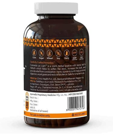 METROL Cureveda Herbal Lax Light Senna Leaf Tablets - 30 Count - Buy Online on GoSupps.com