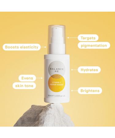Balance Me Vitamin C Repair Serum - Anti-Ageing & Hydrating Hyaluronic Acid 100% Natural Vegan Cruelty-Free | Reduce Age Spots & Hyperpigmentation | Made in UK - 1.01 Fl Oz - Buy Online on GoSupps.com
