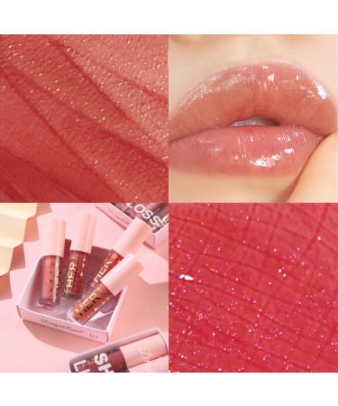 4PCS Moisturizing Lip Oil Gloss Set | Long Lasting Waterproof Formula | Non-sticky & Non-fade | Tinted Lip Stain Care Kit for Hydrated Lips - Buy Online on GoSupps.com