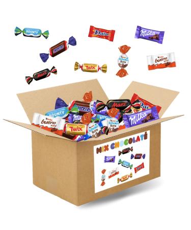 CHOCOLATE MIX | Assortment of 100 Mini Chocolates Kinder, Celebrations, Milka, Daim | Over 760g of individually wrapped Treats to share