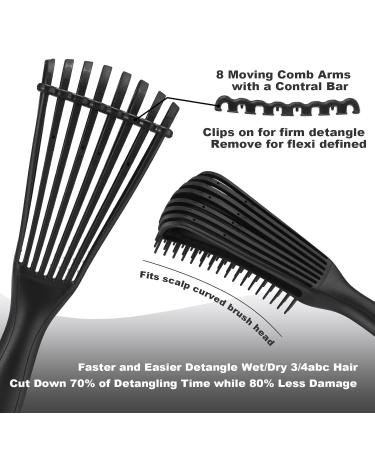 Lorsex Hairbrush Set | Premium Styling Brush for Natural Afro Hair 3A-4C | 3-Piece Double-Edge Brush & Comb Set - Perfect for Wavy & Curly Hair - Buy Online on GoSupps.com