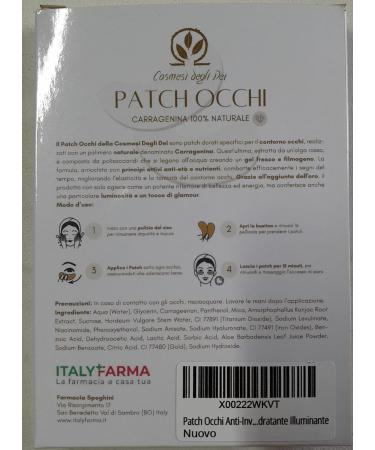 Organic Eye Patch with Hyaluronic Acid and Vitamin B3 | Anti-Wrinkle Moisturizing and Brightening for Dark Circles and Bags | 4 Eye Patches | Made in Italy by Cosmesi degli Dei - Buy Online on GoSupps.com
