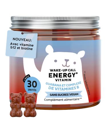 Forme Olympique nergie nergie Naturelle avec Guarana 30mg Vitamines B6 B12 & Biotine 30 Gummies (1 Mois) Sans Sucres V gan Bears with Benefits 30 unit s (1 mois)