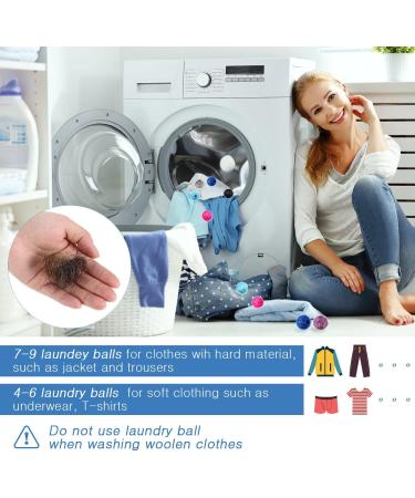 Pet Hair Remover Laundry Balls - Reusable Dryer Balls for Lint Removal - 6 Colors (12 count) - Buy Online on GoSupps.com