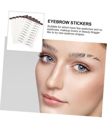 DRESSOOS 6pcs Eyebrow Stickers Brown Sticker False Eyebrows Stickers Brown Eyebrow Tattoos Hair Soy Ink 6X1X0.1CM Brown - Buy Online on GoSupps.com