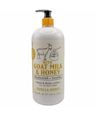 Goat Milk & Honey Body & Hand Lotion - Vanilla Honey | 32 oz | All Skin Types | Nourishing Moisturizer for Smooth Skin - Buy Online on GoSupps.com