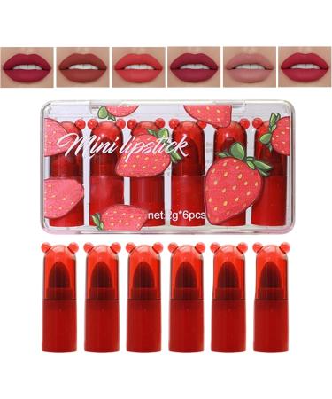 Huvqianu Lipstick Kit Cute Strawberry Shaped Gloss Balm Smooth Texture Lipstick Kit Lightweight Portable Design Easy Application Function Beauty Essentials for Beginners Family Friend - Buy Online on GoSupps.com
