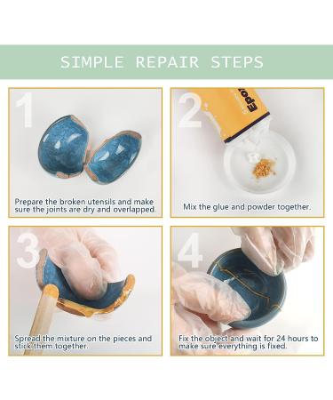 REALINN Kintsugi Repair Kit - Restore Ceramics with Gold Powder & Glue | DIY Gift Set with Practice Cups - Buy Online on GoSupps.com