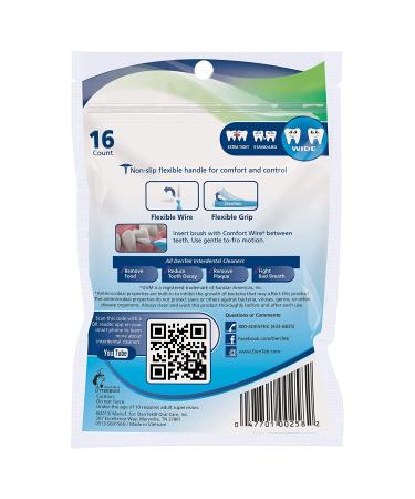 DenTek Easy Brush Wide Interdental Cleaners 16 Count (Pack of 6) - Premium Oral Care Solution - Buy Online on GoSupps.com