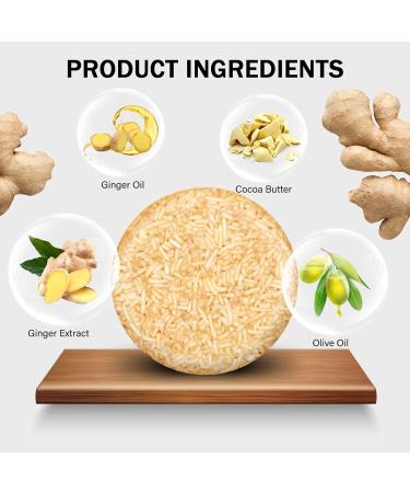  PHOGARY PHOGARY 2PCS Organic Ginger Hair Soap Shampoo Bar Natural Hair Care with Plant Extracts Moisturizes Hair and Cleanses Scalp Pores 3.88 oz - Buy Online on GoSupps.com