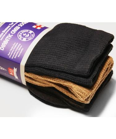 Yacht & Smith 12 Pairs Diabetic Neuropathy Edema Socks, Brown Mixed, Men's Size 10-13 - Buy Online on GoSupps.com