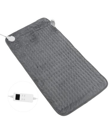 CHICIRIS Heating Pad 6 Heat Settings Pain Relief LED Light Heating Pad for Back 40 to 60 (Gray) US Plug 110V Gray