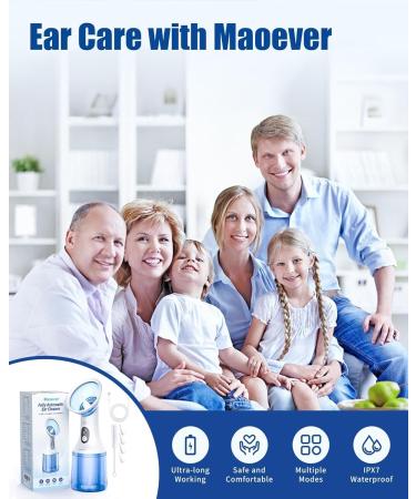 Electric Ear Wax Removal with One-Piece Waste Tank, Water Powered Ear Cleaner with 4 Pressure Modes for Earwax Remove at Home, 4 Tips, USB-C Cable, IPX7 (Blue) 200ML Blue - Buy Online on GoSupps.com