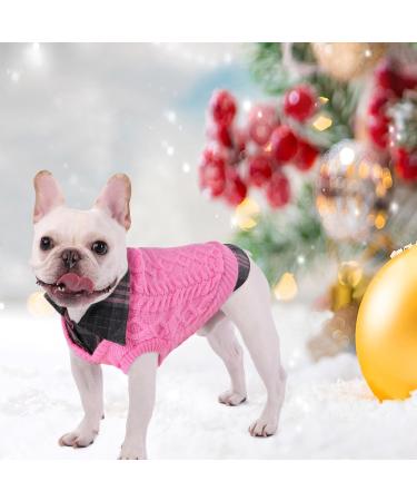 Cit toile Warm Dog Sweater - Stylish Turtleneck Knitting for Autumn & Winter | Cozy Puppy Clothing with Linen Holes | Perfect for Small & Medium Pets in Pink - Size M - Buy Online on GoSupps.com
