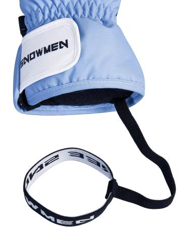 Waterproof Ski Mittens for Women Men | Touchscreen Winter Gloves for Cold Weather | Snowboard Snowmobile | Medium Pink Blue White - Buy Online on GoSupps.com