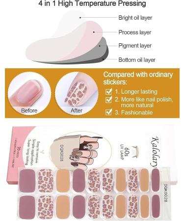 Kalolary Gel Nail Polish Strips Nail Gel Art Sticker Waterproof Full Nail Wraps Decal Sets with Nail File and Stick for Women Girls Nail Art Decor (UV/LED Lamp Required) (Leopard Pattern) - Buy Online on GoSupps.com