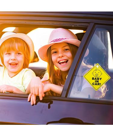 TIESOME 2PCS Baby on Board Sign for Car with Suction Cups - Safety Warning Sticker for Kids - Durable Decal for Baby in Car - Buy Online on GoSupps.com