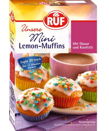 Replace mini-lemon muffins baking mix for lemon muffins with lemon glaze and colorful confetti sprinkle including 20 colorful muffin shapes - Buy Online on GoSupps.com