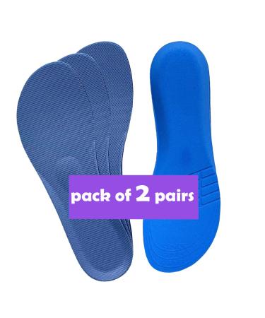 2 Pairs Casual Shoe Insoles Excellent Shock Absorption and Cushioning for Feet Relief  Comfortable Inserts for Men (US 7-13)  Women (US5-14) and Kids (3Y-6Y) for Everyday Use (Meduim  Denim Blue) Denim Blue Medium