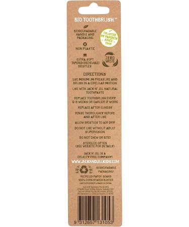 Jack N' Jill Bio Toothbrush - Compostable & Biodegradable Handle - HIPPO - Buy Online on GoSupps.com
