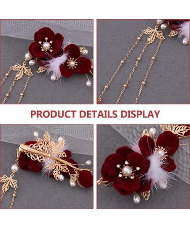 LALAFINA Antique Fur Ball Hair Clip Dangle Tassel Hairpin Women Flower Hair Barrette Dangle Tassel Hair Clip Hair Accessory for Women Japanese Hair Abs Accessories Girl Hanfu - Buy Online on GoSupps.com