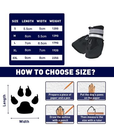 Reestboo Dog Shoes - Waterproof Anti-Slip Paw Protection Boots for Small Dogs | Reflective Straps & Velcro Fasteners | Ideal for Snow & Rain (Black Size S) - Buy Online on GoSupps.com