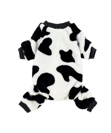 Fitwarm Adorable Milk Cows Pet Dog Clothes Comfy Velvet Winter Pajamas Coat Jumpsuit, XL X-large (Chest21" Back16")