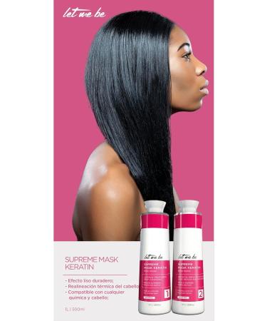 Let Me Be - Kit de Lissage la K ratine Supremeliss Mask 2 en 1 Shampooing et Masque Anti-r sidus Nettoyage Profond et Lissage Br silien 100% Longue Dur e (2x1L) - Buy Online on GoSupps.com