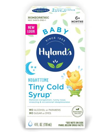 Hyland's Baby Nighttime PM Cold Syrup - Natural Relief for Cold Symptoms & Sleeplessness (4oz) - Buy Online on GoSupps.com