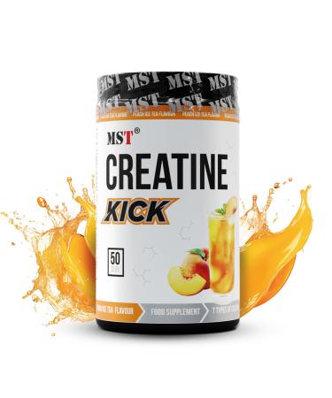 Creatine Kick Powder with taste |7 types of creatine in 1 powder |With carbohydrates and citrullline |MST Nutrition Germany (Peach Ice Tea) Peach Ice Tea 500 g (1 Series Pack)