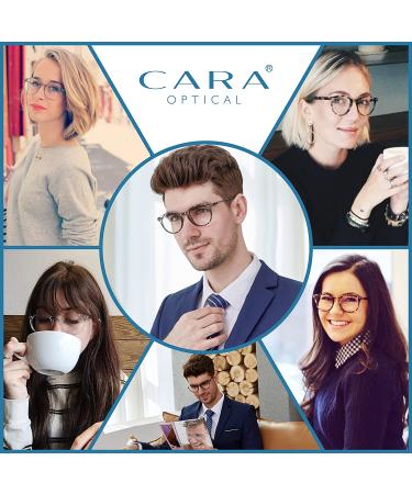 CARA Reading Glasses 4 Pack - Round Frame Spring Hinge Computer Reader Set - 1 Anti-blue Lens + 3 Readers - Unisex - 3.5 Diopters - Buy Online on GoSupps.com