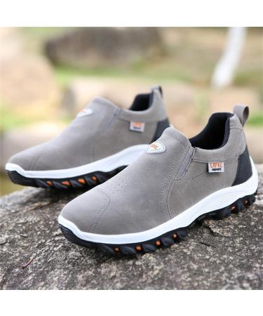 Men's Arch Support Outdoor Mountaineering Orthopedic Shoes - Easy On/Off, Breathable, Non-Slip - Gray, Size 8.5 US - Buy Online on GoSupps.com