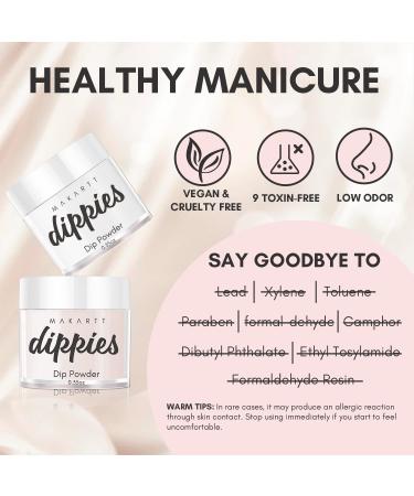 Makartt Dippies 6 Colors Dip Powder Nail Kit - Pink Nude Spring Autumn Starter Set with Essential Liquids for DIY Manicure - Neutral Glitter Finish - Buy Online on GoSupps.com