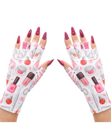 ManiGlovz - Anti UV Gloves for Gel Manicures Using Gel Lamp Dryers  Driving  Lounging and More  Fingerless Gloves That Shield Skin from The Sun and Nail Lamp  Outdoor Gloves  Nailed It Print