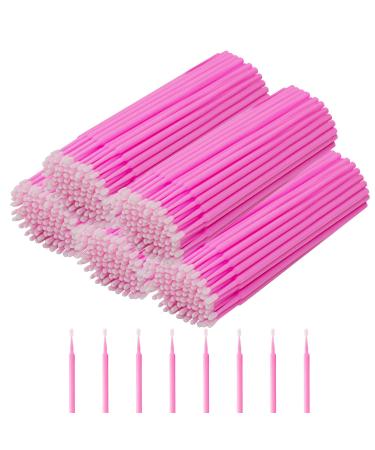 500Pcs Durable Micro Disposable Eyelash Extension Individual Applicators Mascara Brush for Make up and Clean and Compatible and Eyelash Dedicated 500 pink