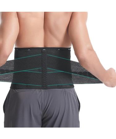 Double Compression Back Support Belt - Lumbar Decompression Waist Brace for Pain Relief | Breathable Strap for Scoliosis Herniated Disc & Sciatica - Silver Gray M - Buy Online on GoSupps.com
